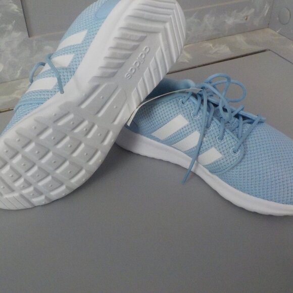 ADIDAS CLOUDFORM WOMENS SIZE 6M LIGHT BLUE AND WHITE QT RACER SNEAKERS - Picture 7 of 11